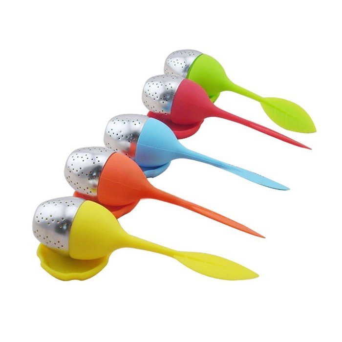 Tea Infuser Leaf Strainer Food Grade Silicone Bag Filter Diffuser With Stainless Steel Ball for Herbal Loose-Blue N11