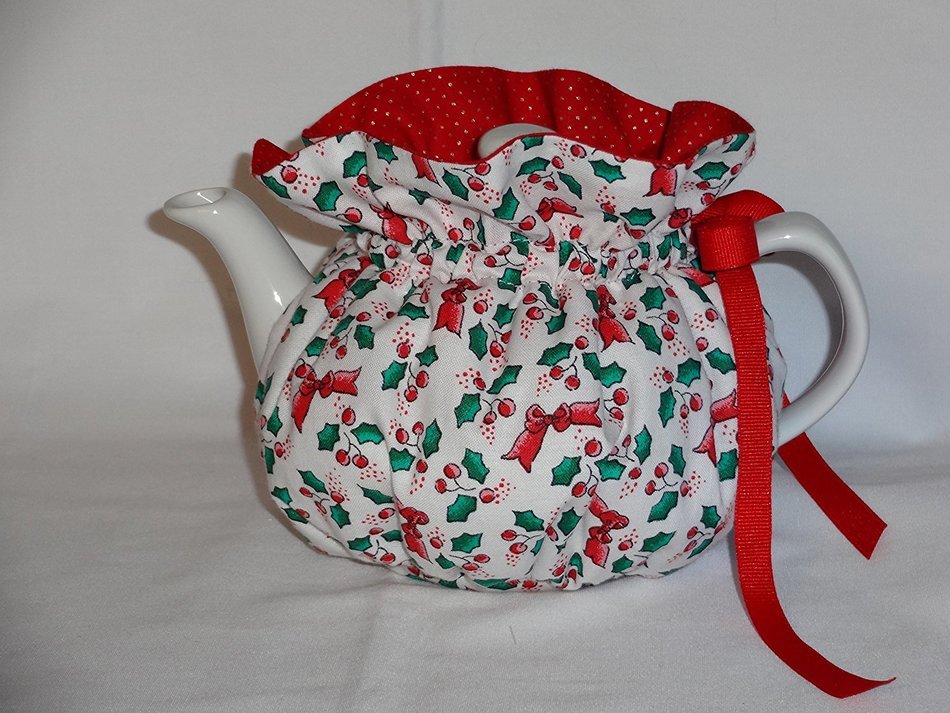2 Cup Christmas Print Reversible Tea Pot Cozy N2