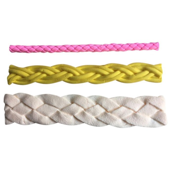 LYNCH 3 Kinds Rope Shape Silicone Mold Fondant Non-stick Cake Kitchen Tool,Pink N6