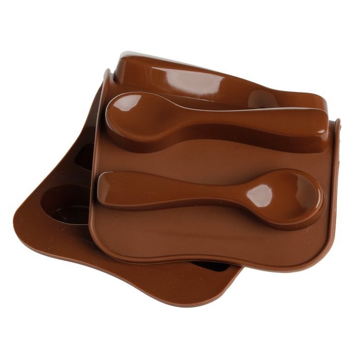 Delight eShop Silicone Baking Mould Spoon Design Chocolate Cake Biscuit Candy Jelly Soap Mold N5