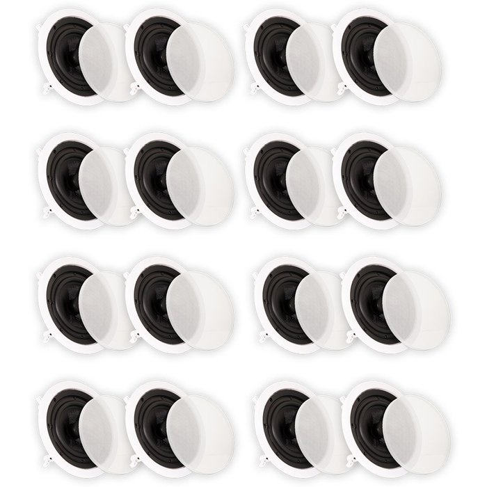 Theater Solutions TSS6C In Ceiling 6.5" Speakers Surround Sound Home Theater Deluxe 8 Pair Pack 8TSS6C