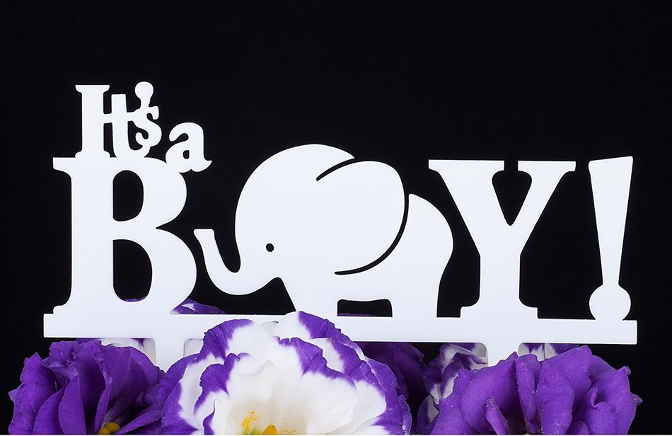 LOVENJOY Gift Box Pack It's A Boy Gender Reveal Baby Shower Cake Topper (5.5-inch, Blue) N15