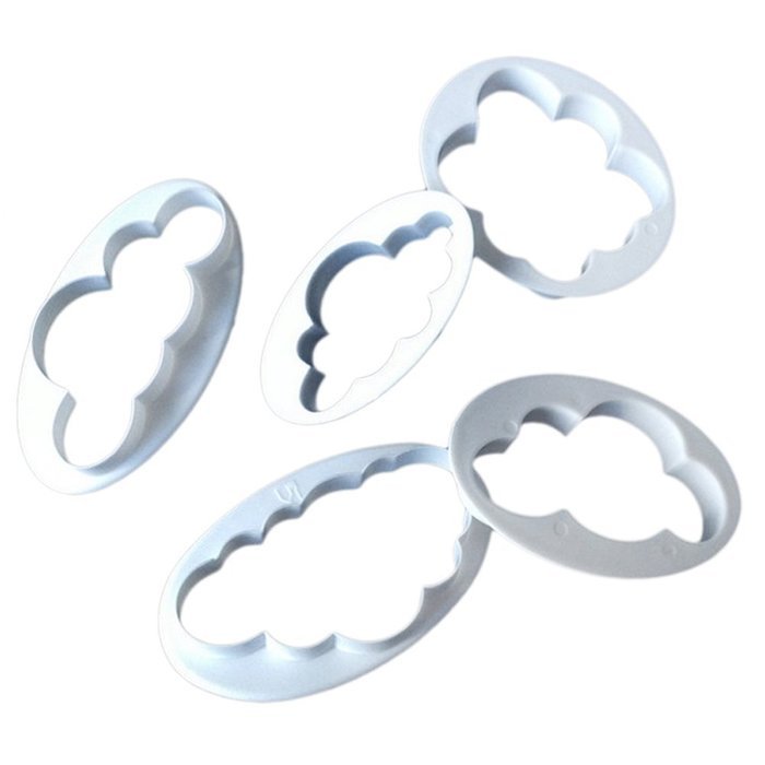 YIJIA 4 Pcs/Set 5 Pcs/Set Cloud Plastic Cake Cookie Buscuit Cutter Mold Fondant Mould pack of 2 N2
