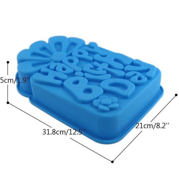 Happy Birthday Alphabet Design Silicone Mousse Cake Mould Cake Mold Silicone Flexible For Mousse Cake Breads Cornbread... N4