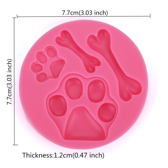 KookieMonsta Dog Bone Shapes Cupcake Top Decoration Small Pastry Mold for Cake Decoration N3