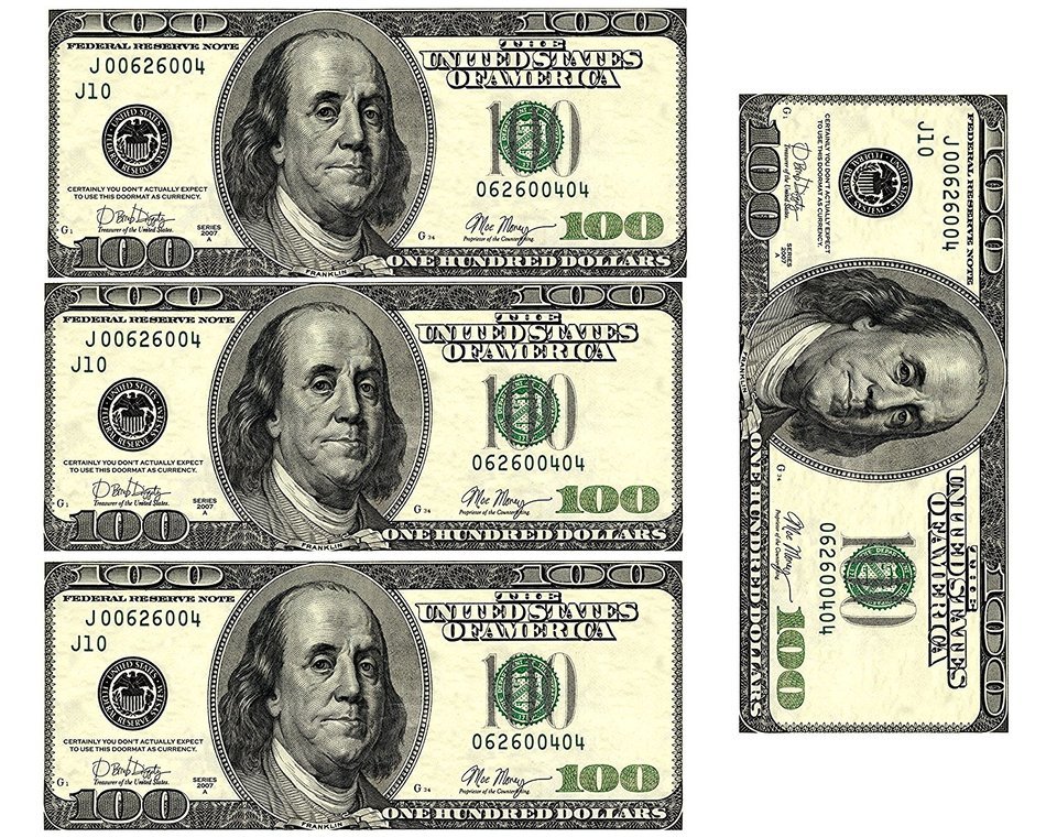 Edible 100 Dollar Bills Frosting Sheet. Real Looking Edible Money