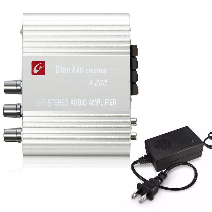 ELEGIANT 200W 12V Mini Hi-Fi Amplifier Booster Radio MP3 Stereo for Car Motorcycle Home with Power Adapter N9
