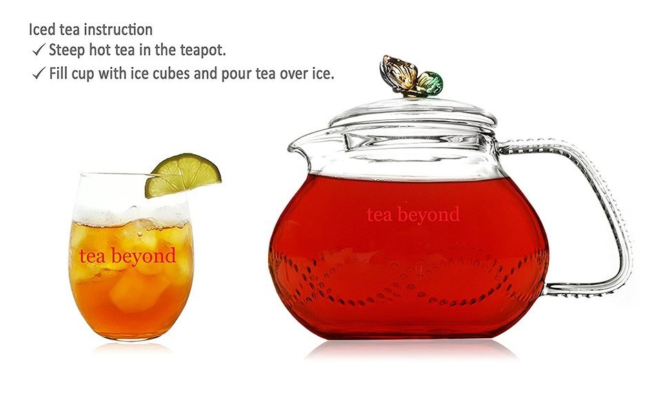 Tea gift Glass Teapot Duo, 16oz/470ml with Fab Flowering Tea (2 Blooms) N33