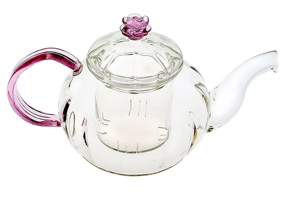 Tea gift Glass Teapot Duo, 16oz/470ml with Fab Flowering Tea (2 Blooms) N34