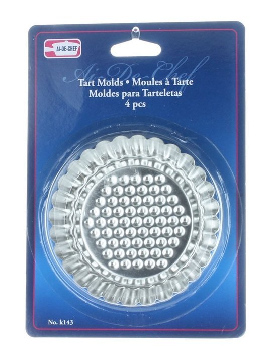 Lot of 6 Mini Flan Pan 3 1/2" Tart Molds Stainless N2