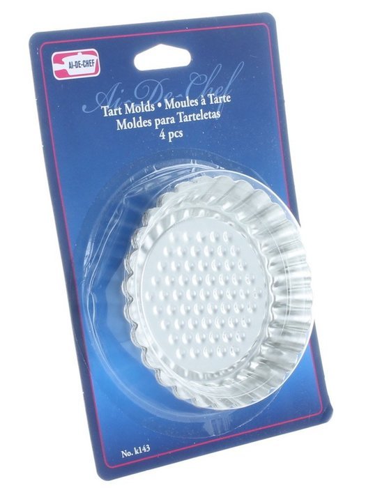 Lot of 6 Mini Flan Pan 3 1/2" Tart Molds Stainless N4