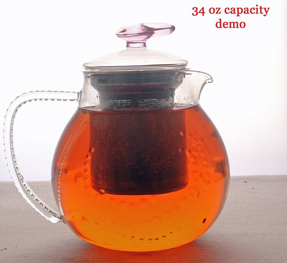 Tea gift Glass Teapot Duo, 16oz/470ml with Fab Flowering Tea (2 Blooms) N40