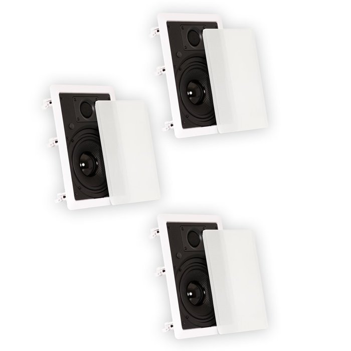 Theater Solutions TS65W In Wall 6.5" Speakers Surround Sound Home Theater 3 Speaker Set