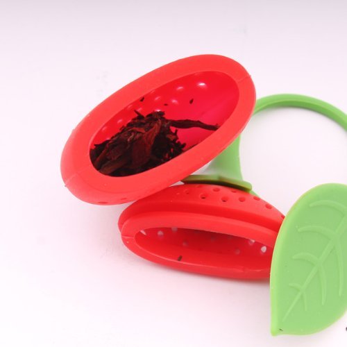 1 X Cute Fantastic Strawberry Design Silicone Tea Strainer N5
