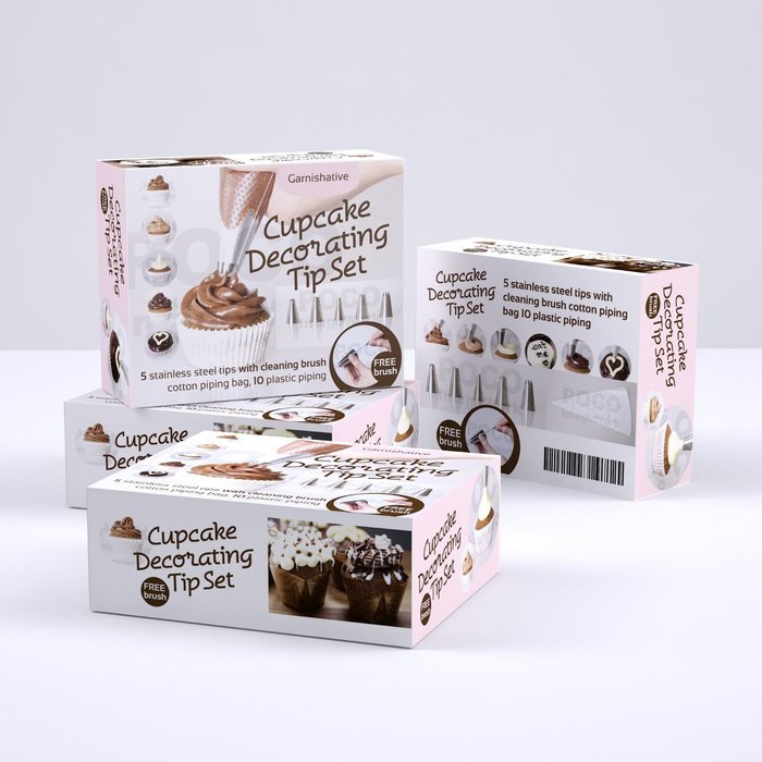 CAKE DECORATING KIT &ndash; Full Set with Pastry Bag, Piping Bags and Tips and FREE Cleaning Brush &ndash; 5 Large Popular... N5