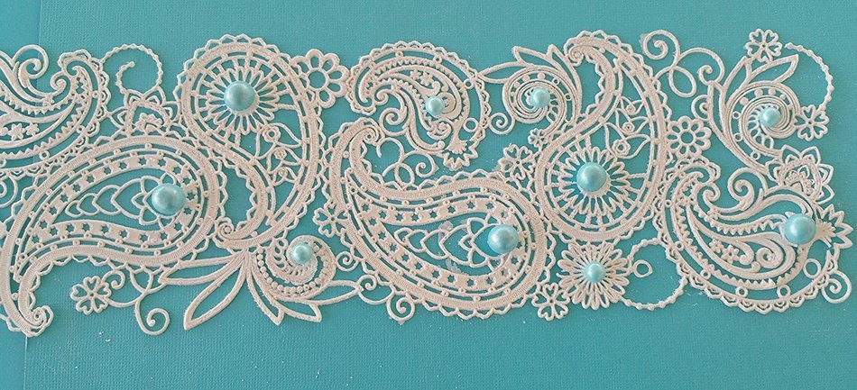 Pre-Made Paisley Handcraft Edible Stencil Lace - Can Be Decorated Birthmonth Stone Color Make One Of Kind! Ready... N3