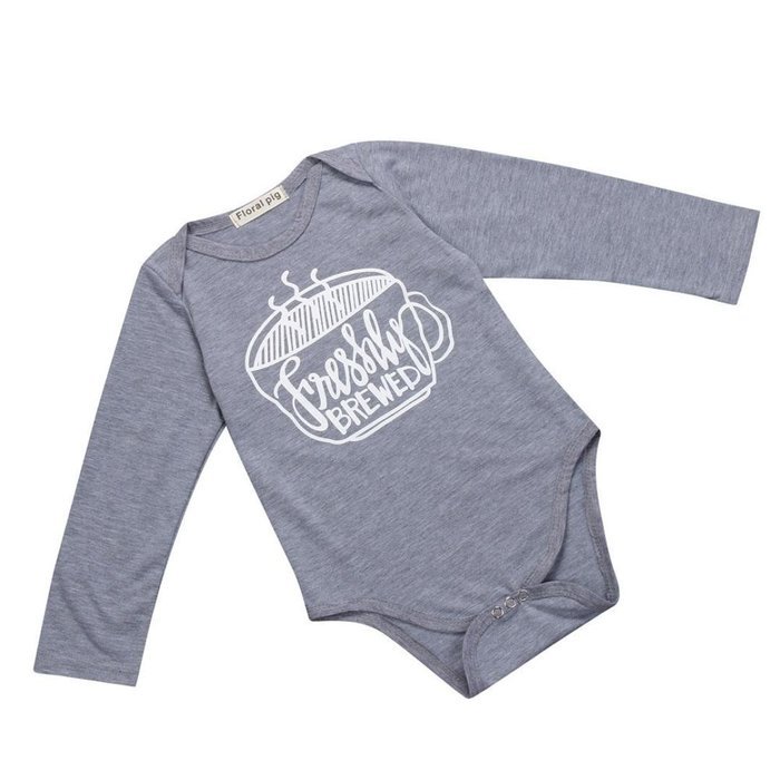 Jumpsuit ,BeautyVan Newborn Infant Clothes Baby Boy Girl Coffee Letter Print Romper Outfits Jumpsuit (6M, Gray) N3