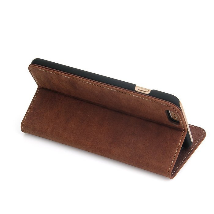 ONLY ! iPhone 7Plus CASE Aroko Genuine Leather Wallet Case Classic Folio Case Book Design with Stand and ID Credit... N6
