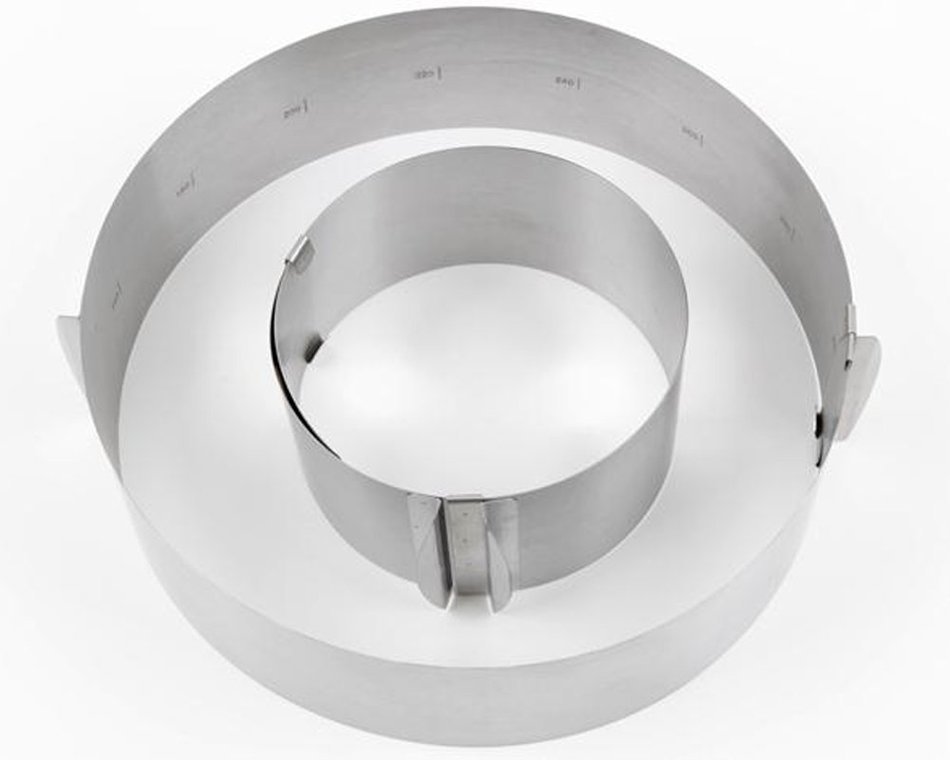 6-12" / 160-300 mm Circle Retractable Adjustable Mousse Ring Cake Pan Ring S/S