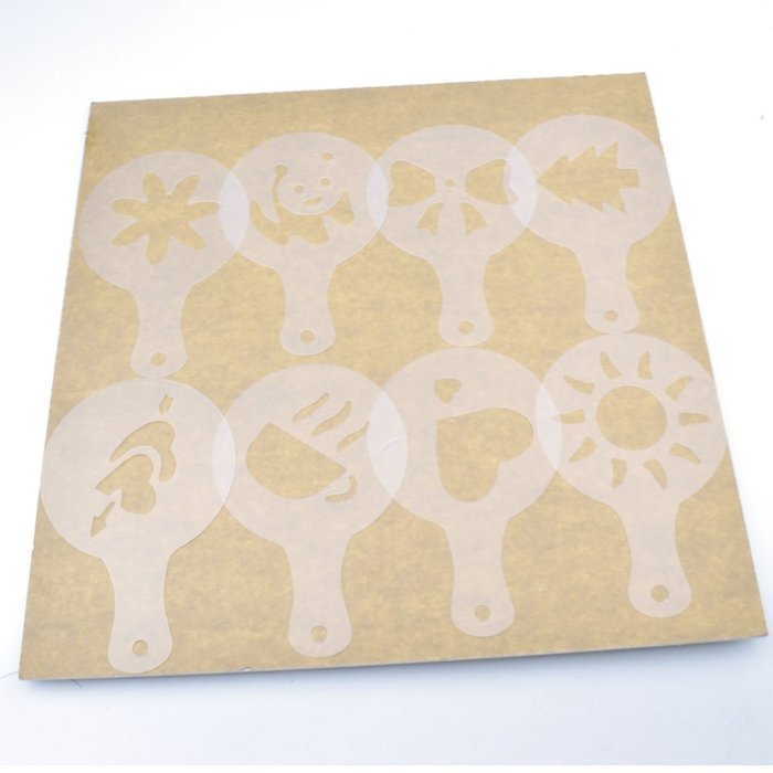 GXHUANG 16pcs Coffee Barista Cookies Stencils N2