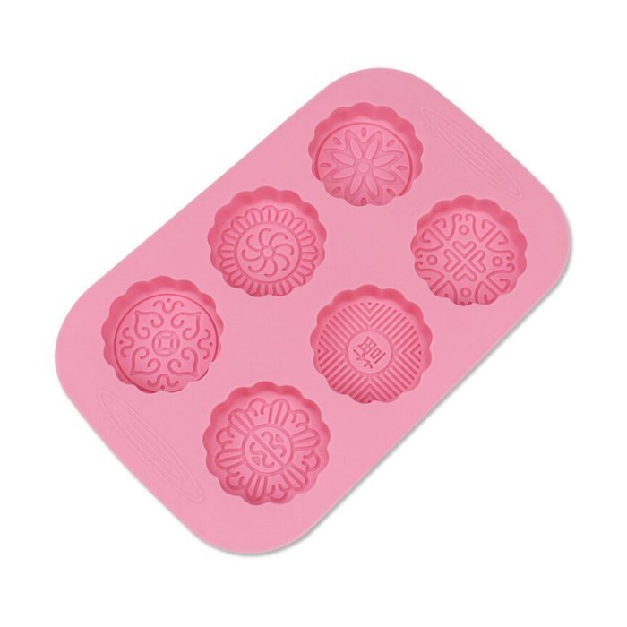 Wocuz 6-cavity Round Mooncake Chocolate Muffin Handmade Soap Cookies Silicone Mold New N2