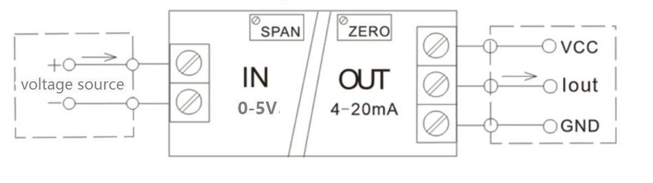 Voltage To Current Module 0-5V to 4-20MA Conversion Sensor Module