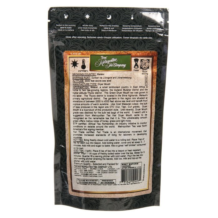 Metropolitan Tea Discovery Loose Tea Pack, Malawi Green Dryer Mouth Natural, 100gm N3