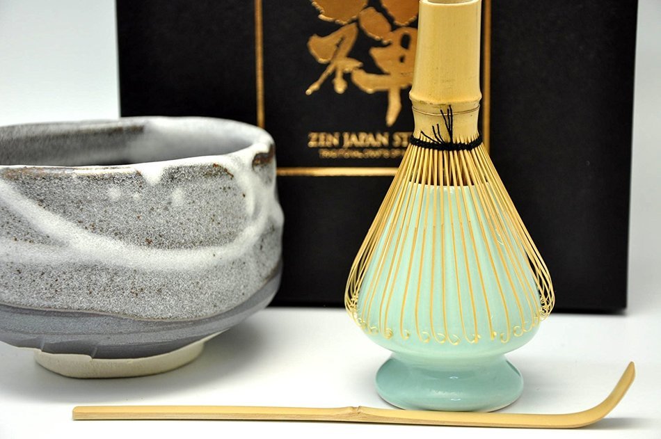 Japanese Mino Yaki ware Matcha Bowl And Tea Ceremony Set Green Tea 11.5 / 11.5 / 8cm (4.5 / 4.5 / 3.1inch)[7397] N6