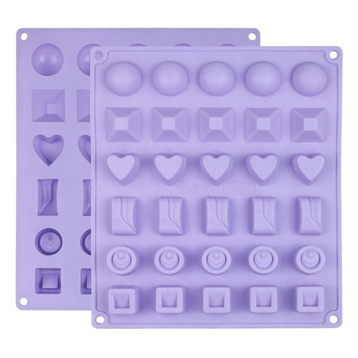 Webake 2-Pack Silicone Chocolate Molds, Candy Molds, 30-Cavity, 6-Shape