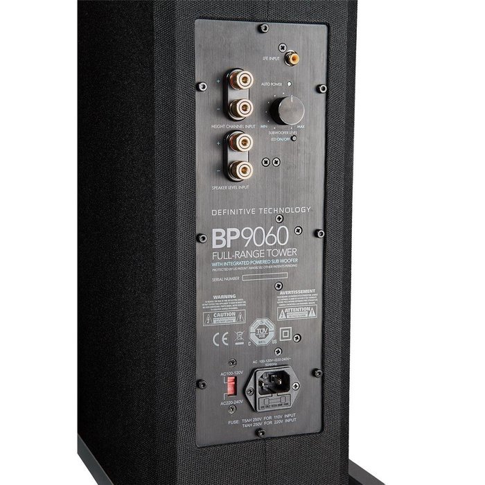 Definitive Technology BP9060 High Power Bipolar Tower Speaker with Integrated 10" Subwoofer - Pair (Black) N4