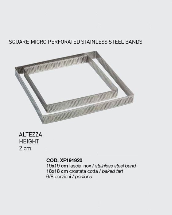 Progetto Crostate Perforated Square Band 2 Centimeters High, 1 Each (19x19 Centimeters) N6