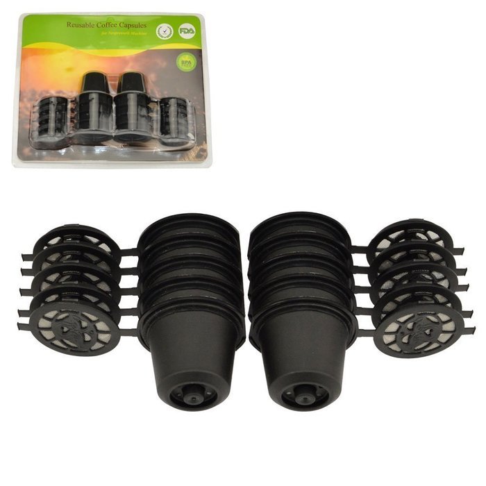 Reusable Nespresso Capsules - 10 Pack -Compatible with Essenza, Inissia, Milk, Citiz, Gran Maestra, Maestria,... N5