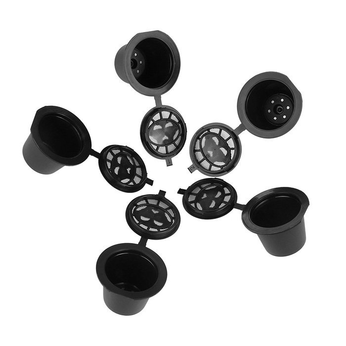 ONEVER 5pcs Reusable Coffee Capsules Cups Espresso Pods Filters For Nespresso Machines with 1pc Plastic Bonus... N8