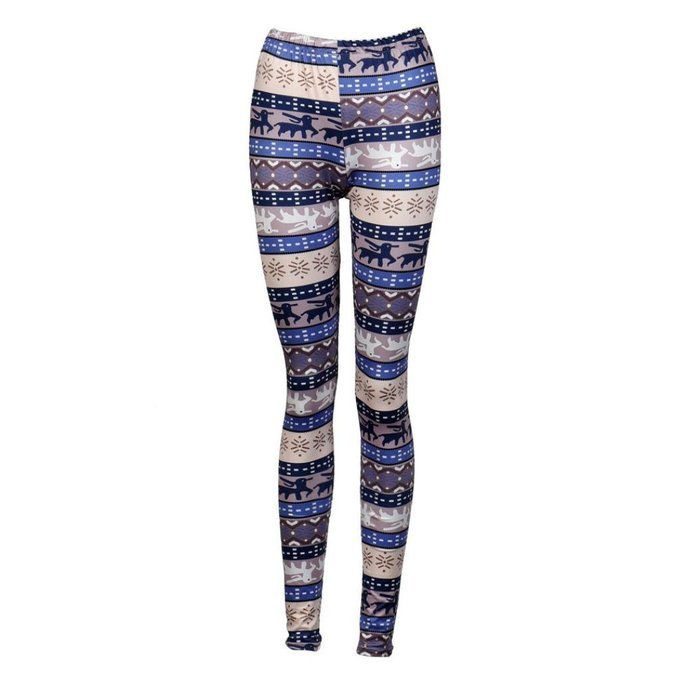 PHOTNO Women Lady Casual Skinny Christmas Print Stretchy Pants Slim Leggings N7