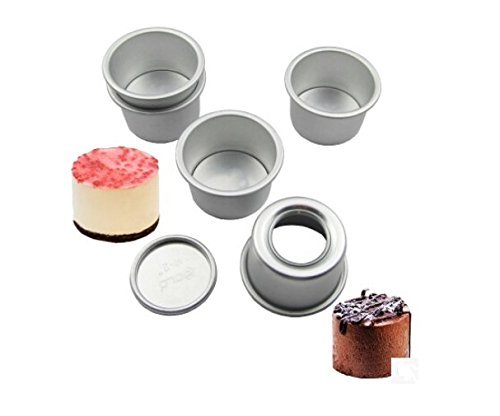 Astra shop Perfect Performance Aluminium Mini Round Chiffon Cake Pan, Set of 5 N6
