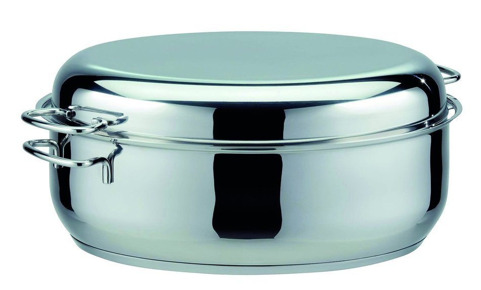 ELO Bella Gusto Stainless Steel Kitchen Induction Cookware Roaster with Stainless Steel Inlay for Braising and... N3