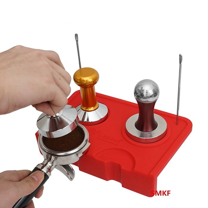 Coffee Tamper Mat for Edge of Bench with Tamper Holder & Tamping Rest Espresso (Rose) N9