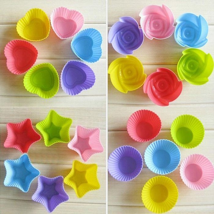 U Choicetore 24 Pcs Silicone Baking Cup/Silicone Cupcake Cup/Muffin Silicone Cup/ Cupcake Liners Each with 6 Different... N6