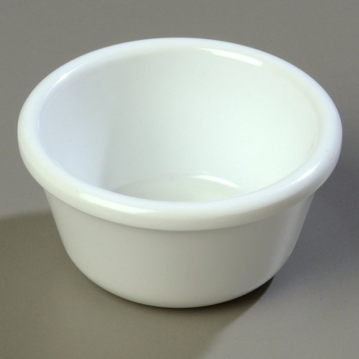 Carlisle S28002 Melamine Smooth Ramekin, 3-Ounce Capacity, 1.43" Height, White (Case of 48) N3