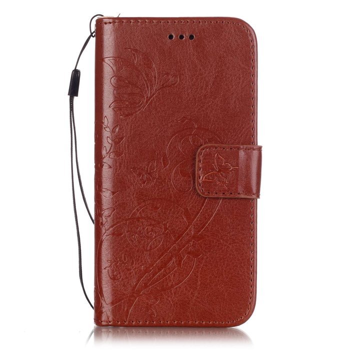 iPhone 7 Case,PHEZEN Embossed Flower Butterfly PU Leather iPhone 7 Wallet Case [Magnetic Closure] [Credit Card... N39