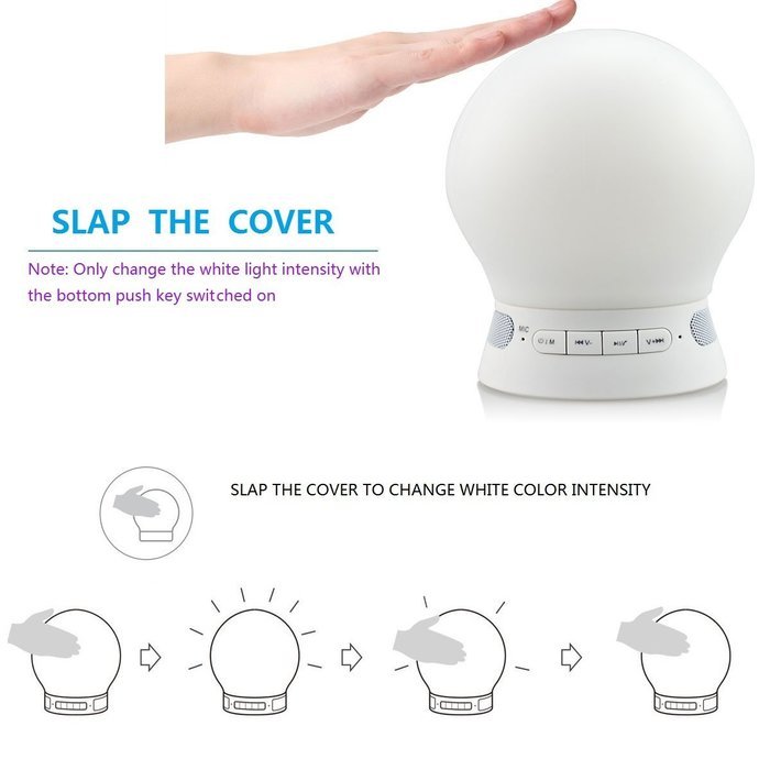 KUCAM Wireless Bluetooth 4.0 Speaker with Mood Led Night Light, App Remote Control Color Changing, AUX Audio TF...