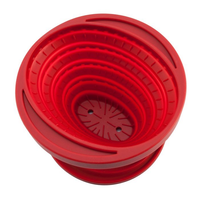 William Bounds 08296 Sili Gourmet Silicone Collapsible Coffee Filter Holder, Red N2