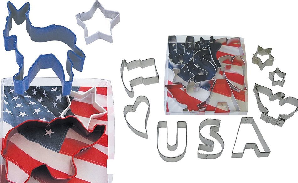 Political Election Cookie Cutter Sets (Both Parties) Democrat & Republican Set 12 Pieces