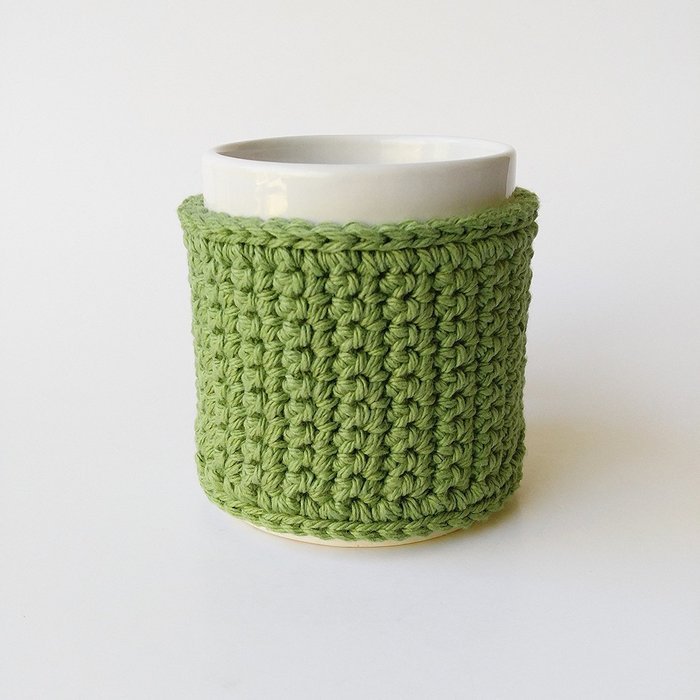 Crochet Coffee Mug Cozy Sage 16 Colors Available N3