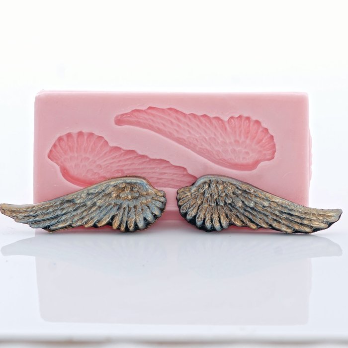 Small Angel Wing Silicone Mold Food Safe Fondant, Candy, Gum Paste,. Craft or Jewelry Mold Resin, Clay, Flexible... N2