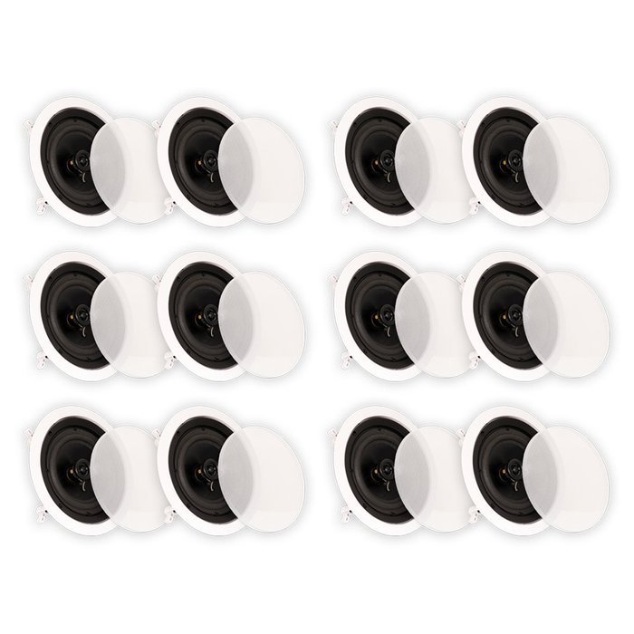 Theater Solutions CS6C In Ceiling 6.5" Speakers Surround Sound Home Theater 6 Pair Pack 6CS6C
