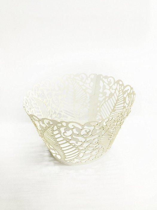 HUAL Cupcake Wrappers 50 Filigree Artistic Bake Cake Paper Cups Large leaves Lace Laser Cut Liner Baking Cup Muffin... N5