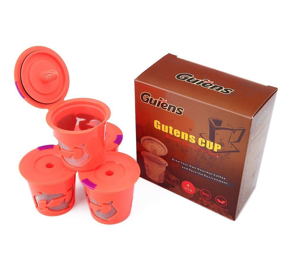 Gutens Reusable Coffee Filter Coffee Cup for All Keurig 1.0 Series - 4 pcs (1.0 Model, Red) N11
