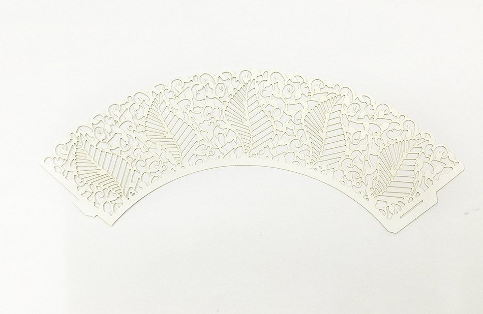 HUAL Cupcake Wrappers 50 Filigree Artistic Bake Cake Paper Cups Large leaves Lace Laser Cut Liner Baking Cup Muffin... N6