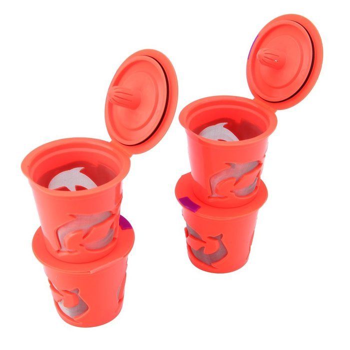 Gutens Reusable Coffee Filter Coffee Cup for All Keurig 1.0 Series - 4 pcs (1.0 Model, Red) N12